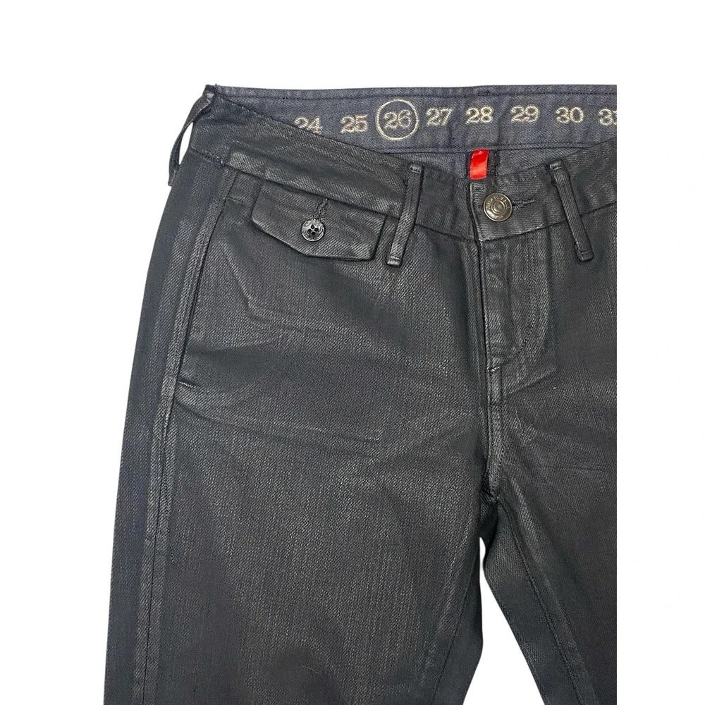 Earnest Sewn Straight Leg Capri Jeans Black Denim Dark Wash Women's Size‎ 26